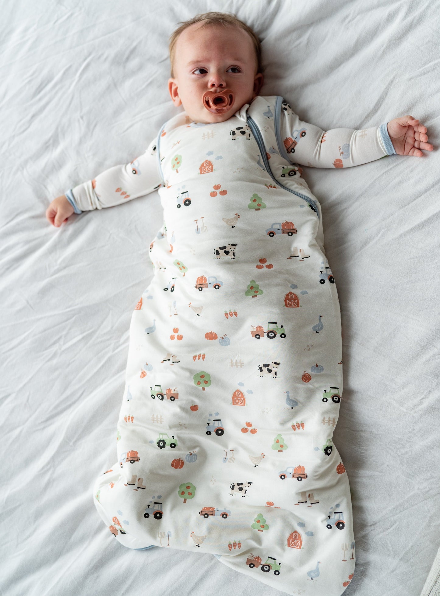 bamboo sleep sack 2.5 tog pumpkin farm print