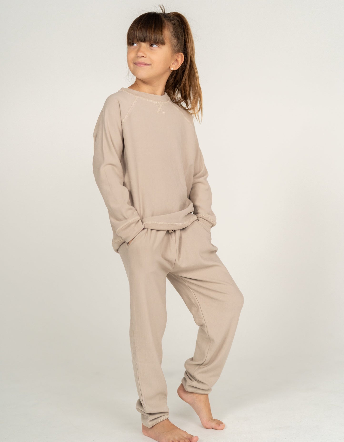 bamboo fleece sweat pants taupe