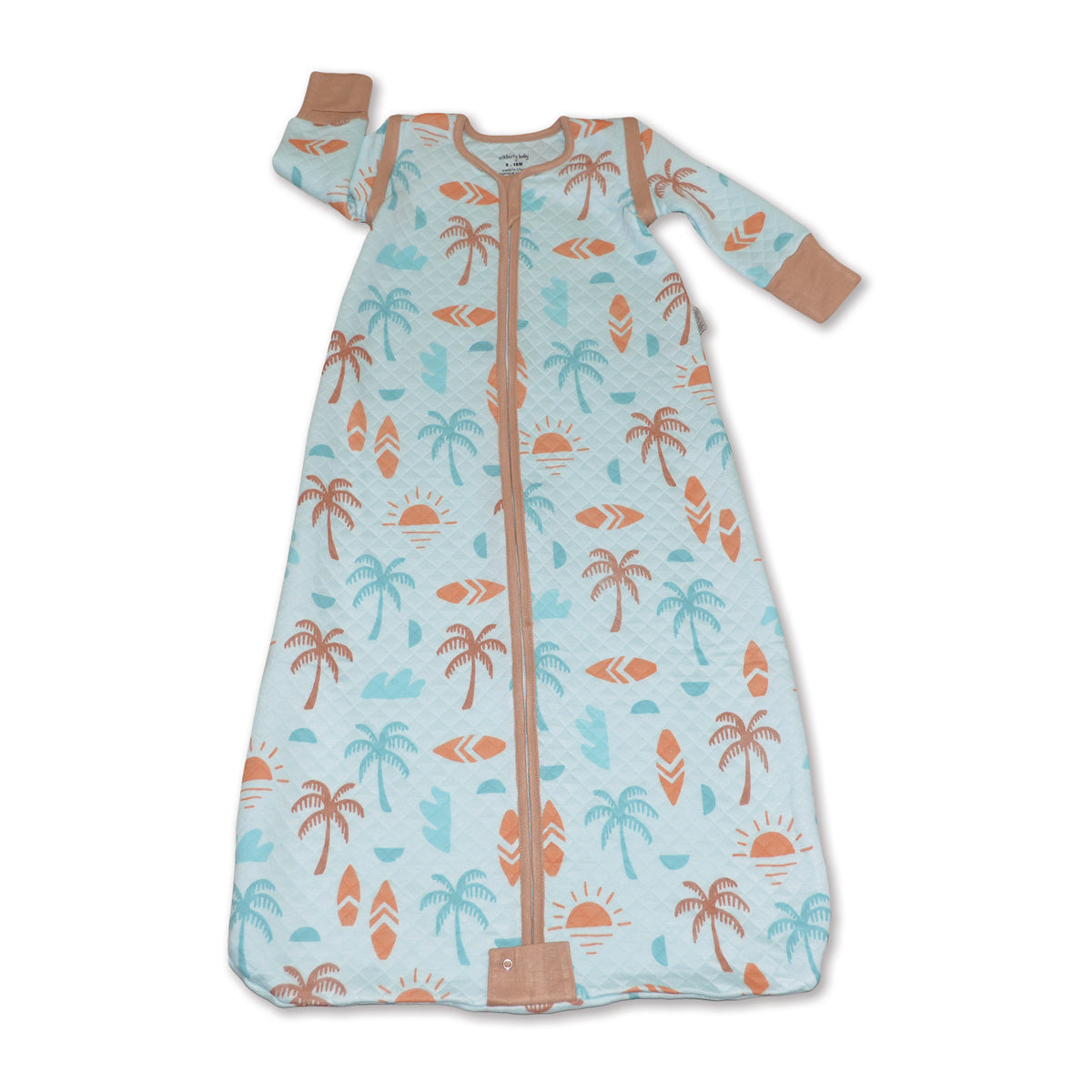 bamboo sleep sack with detachable sleeves sunny shores print