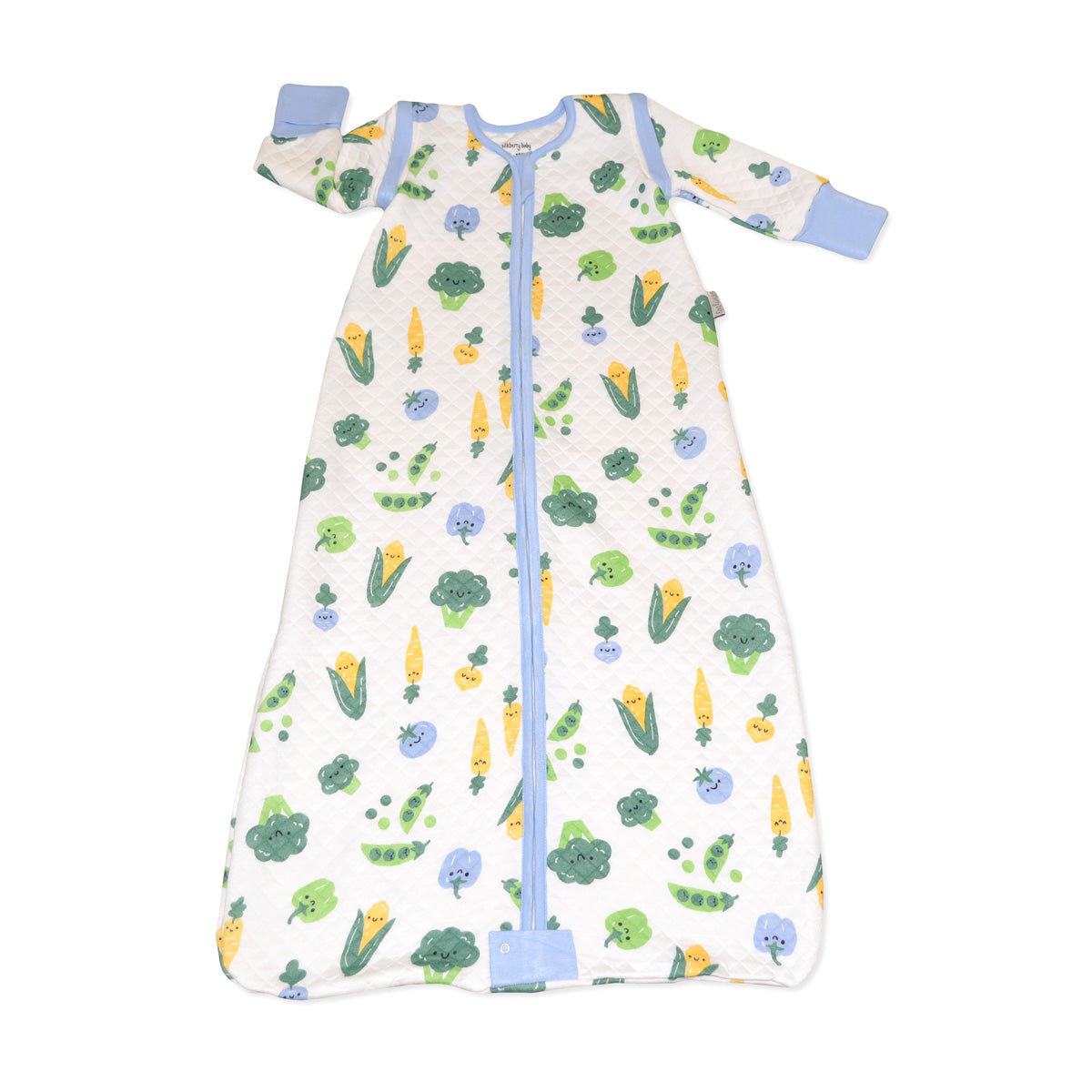 bamboo sleep sack with detachable sleeves farmers market print