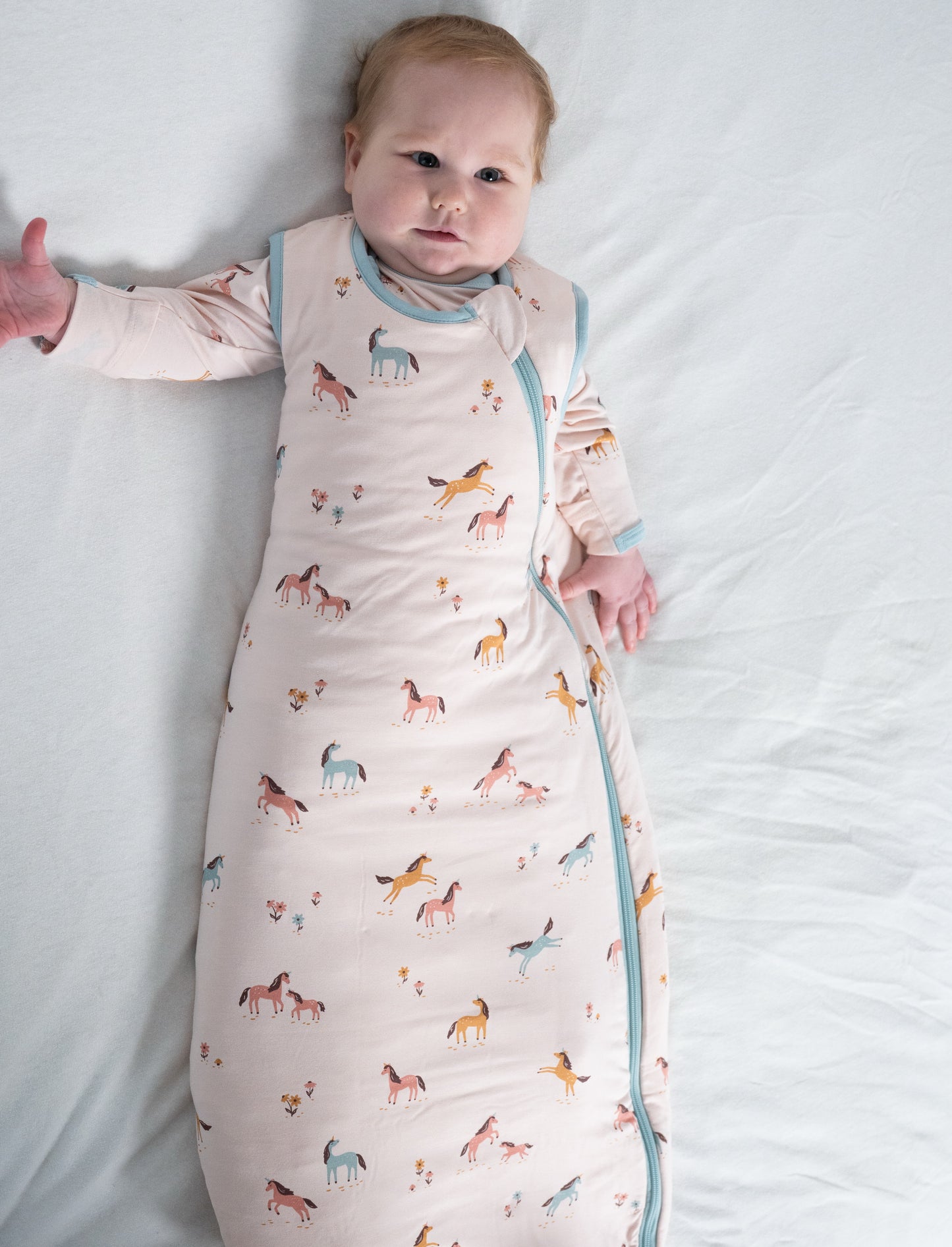 bamboo sleep sack 2.5 tog unicorn meadow print