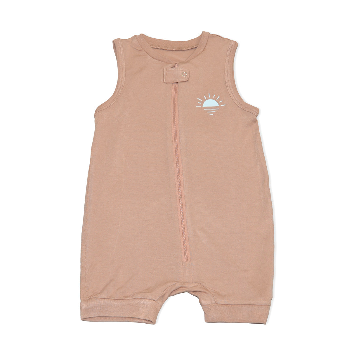 bamboo sleeveless romper maple sugar