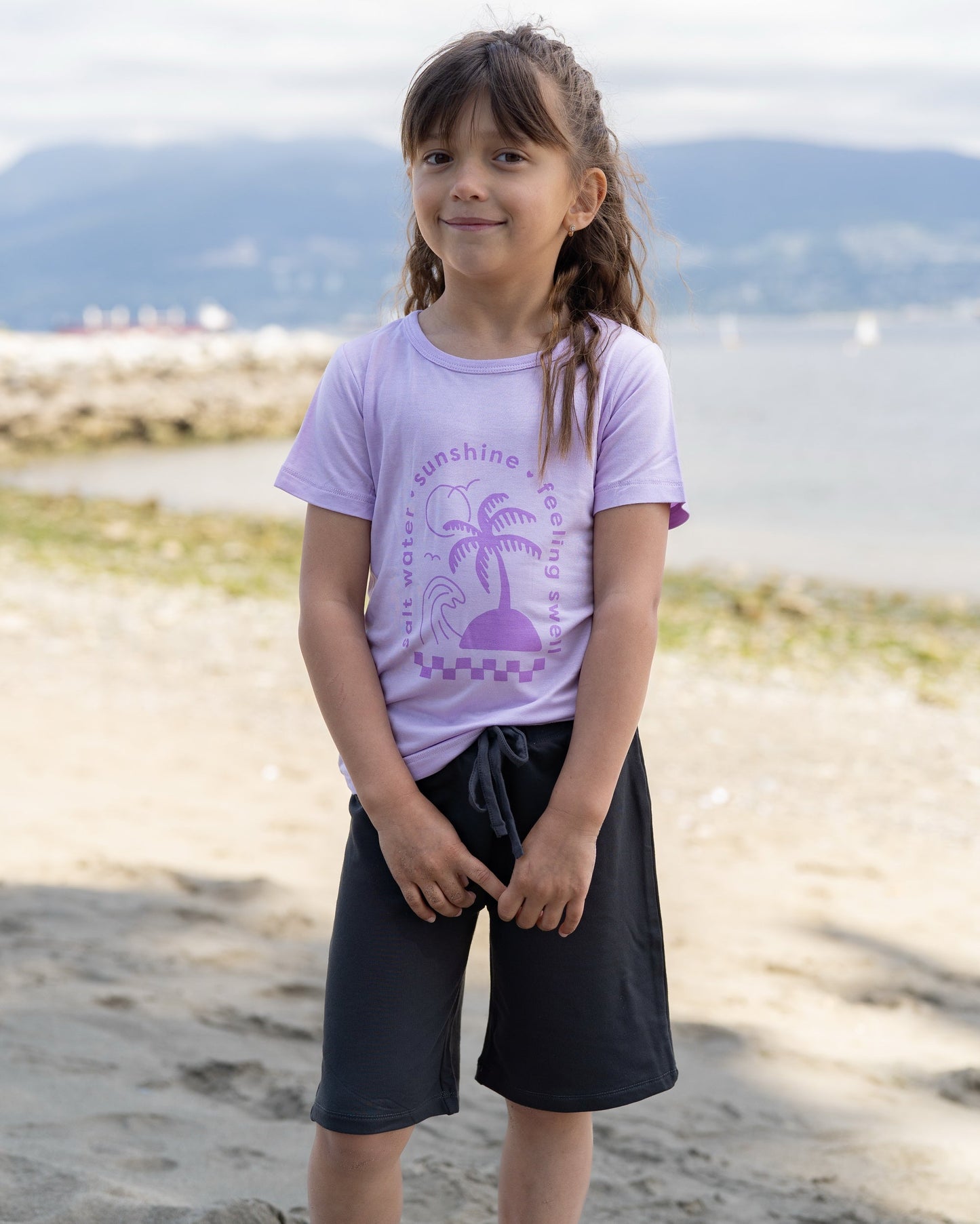 bamboo short sleeve tee lavender bloom