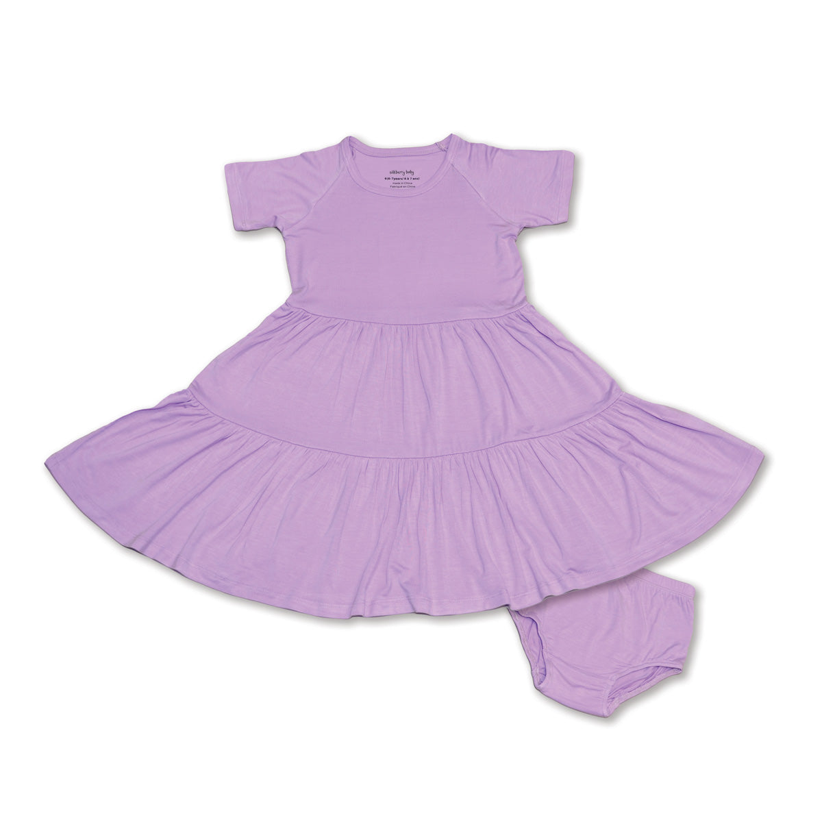 bamboo tiered jersey dress lavender bloom