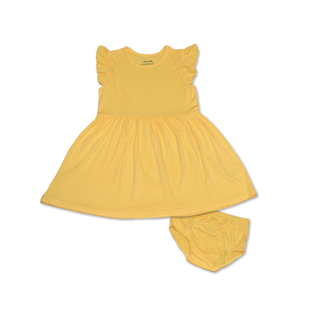 bamboo flutter sleeve dress banana cream