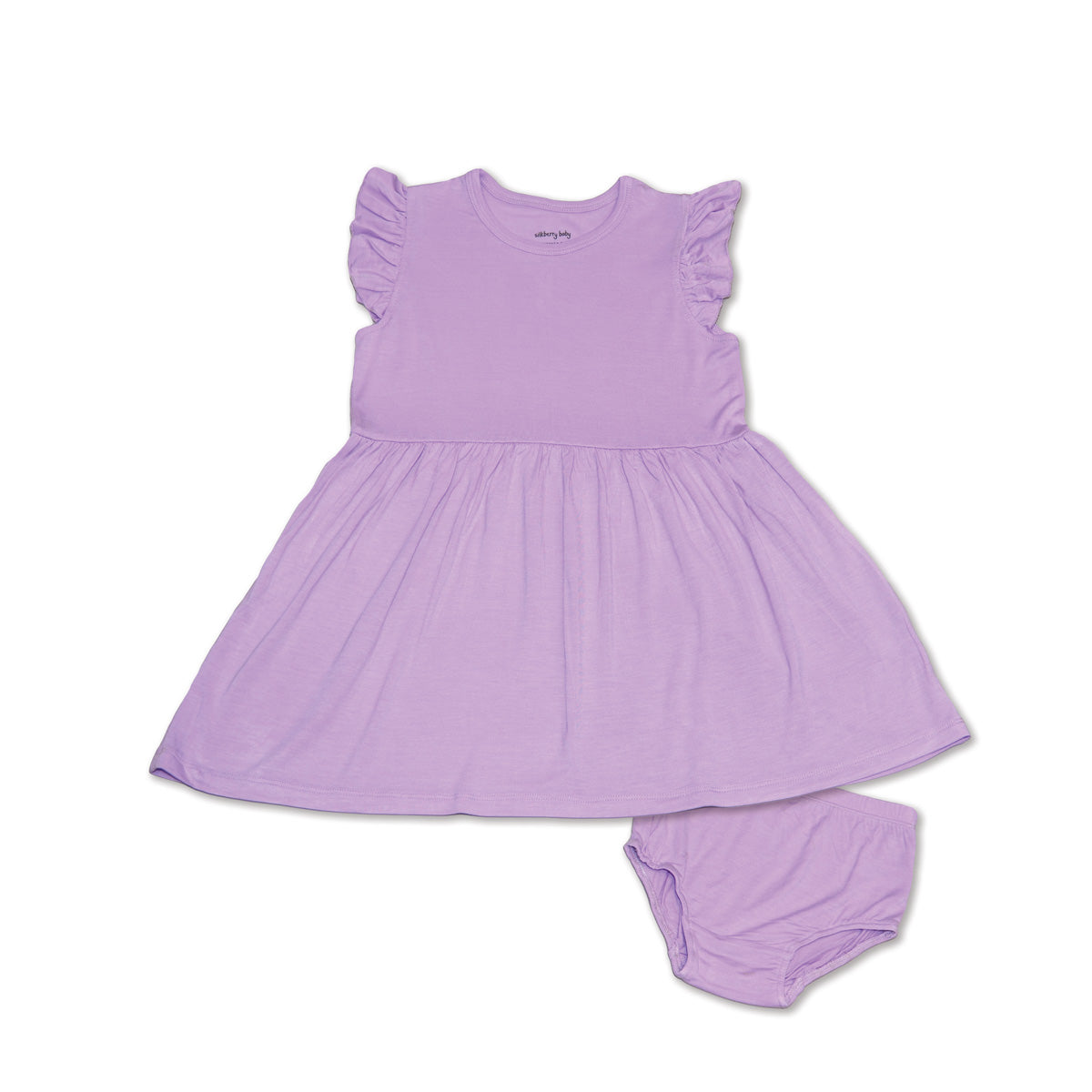 bamboo flutter sleeve dress lavender bloom