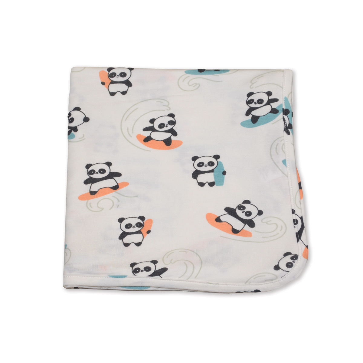 bamboo swaddle blanket surfs up panda print
