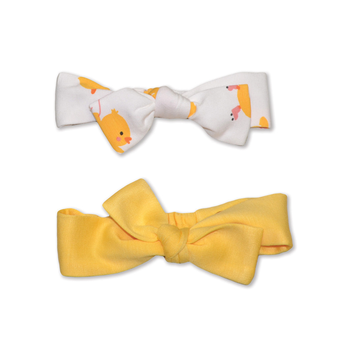 bamboo headand little chick print banana cream