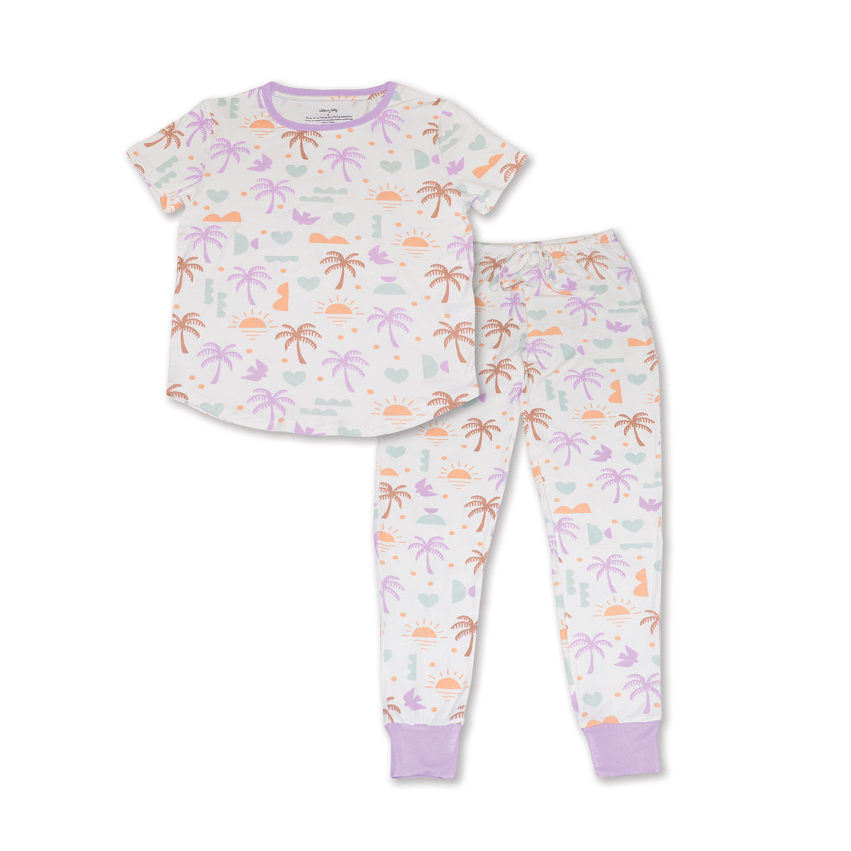women bamboo pajama set boho surf print