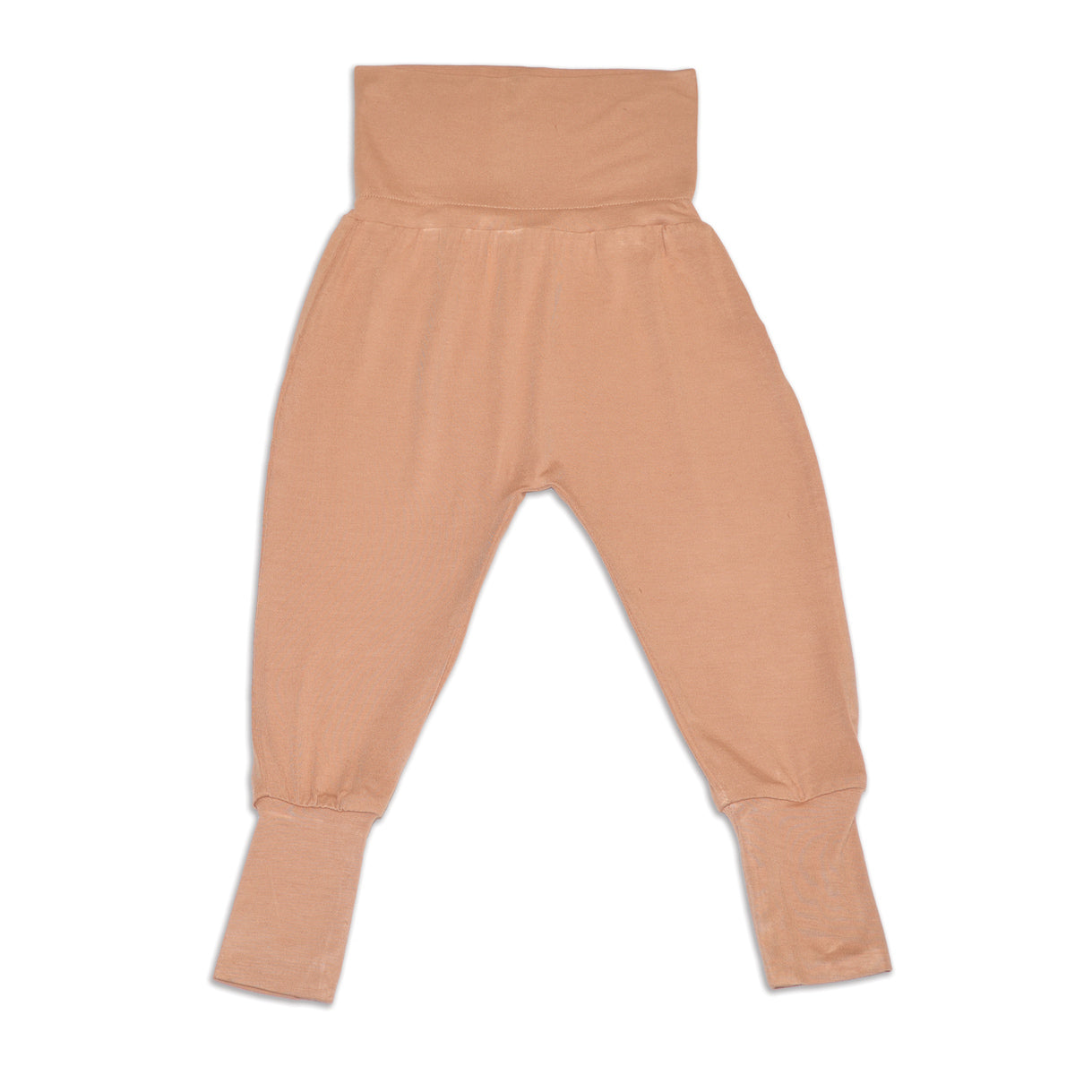 bamboo grow with me harem pants toast