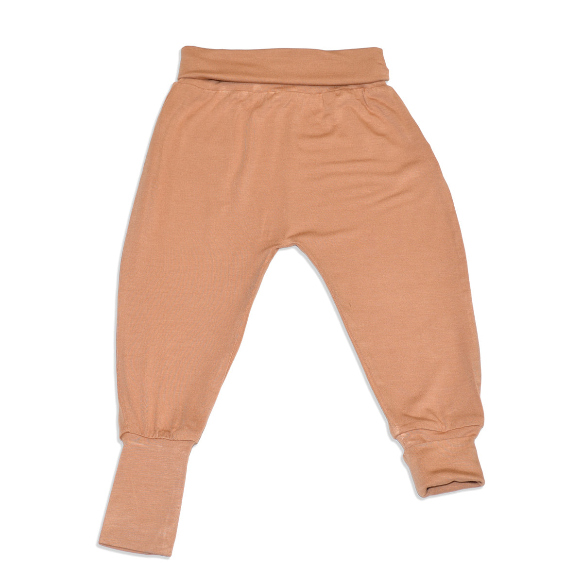 bamboo grow with me harem pants toast