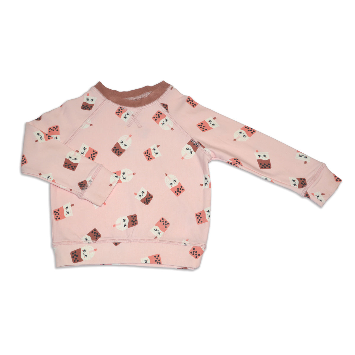bamboo fleece sweatshirt bubble tea time print