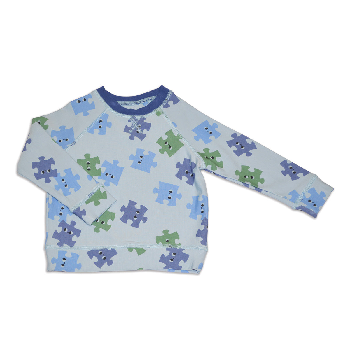 bamboo fleece sweatshirt puzzle pals print
