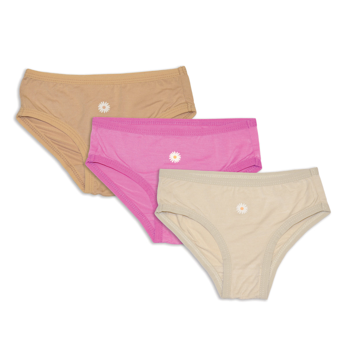 Bamboo Girls Bikini Underwear 3 pack (Crocus/Cookie/Almond Milk)