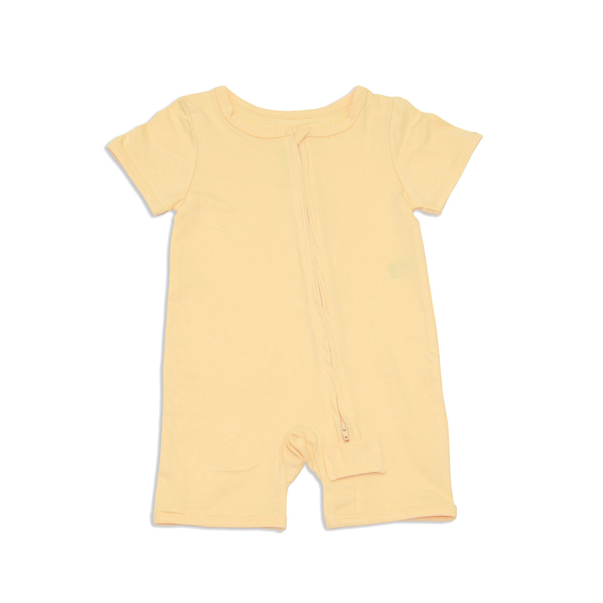 organic cotton zippy romper butter pecan
