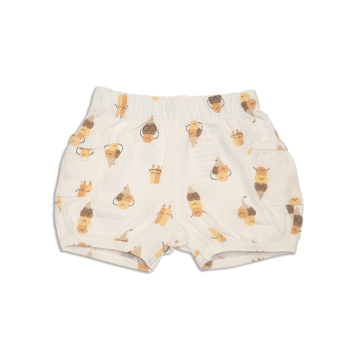 organic cotton shorts icy pals print