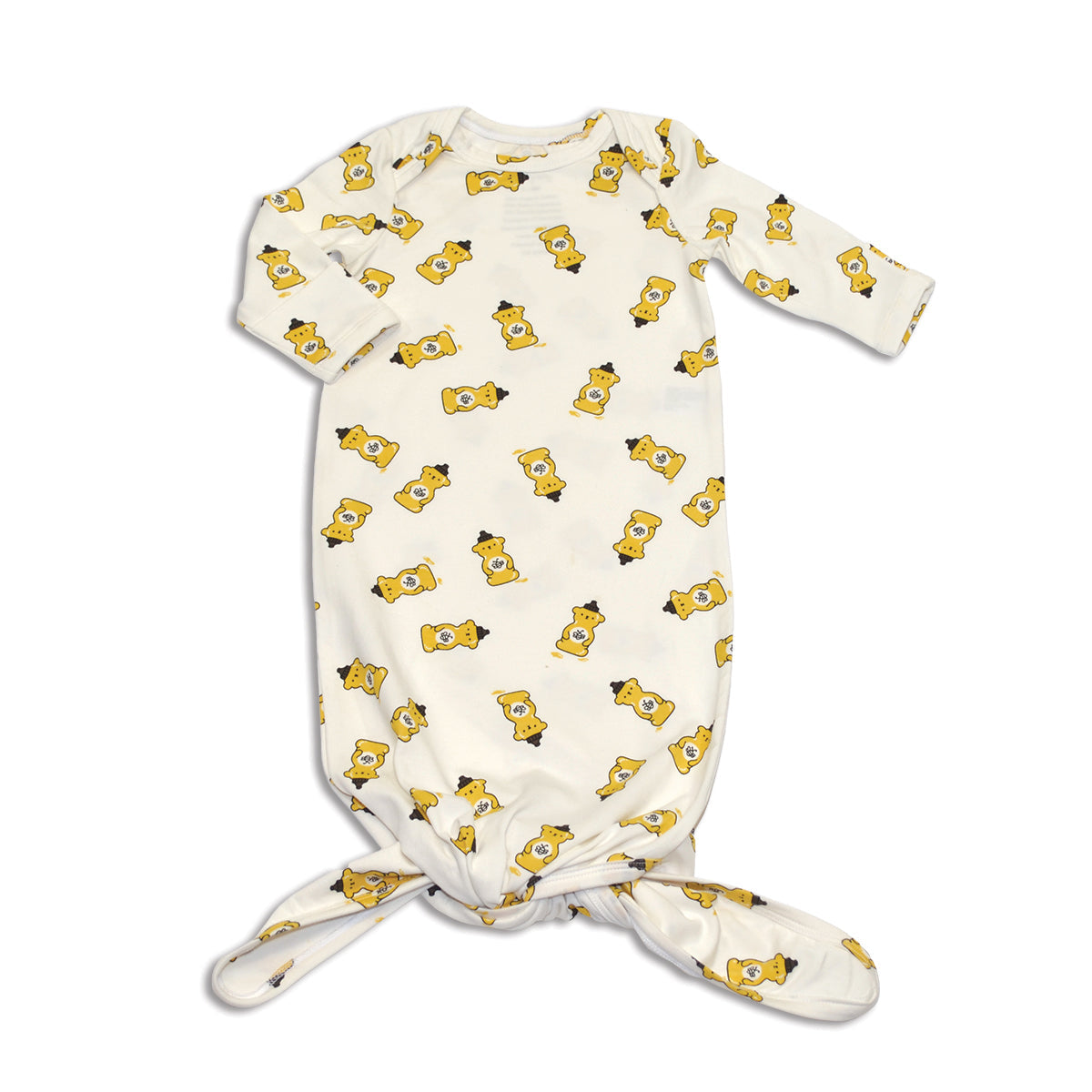 organic cotton knotted sleeper honey bear print