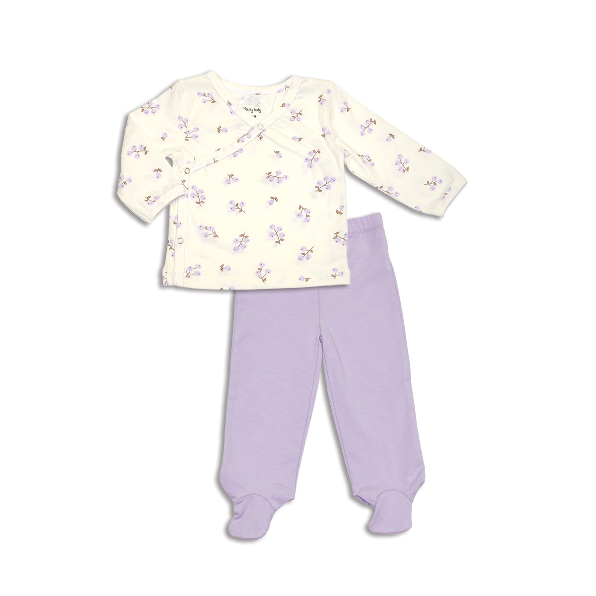 organic cotton kimono outfit set winter berries print