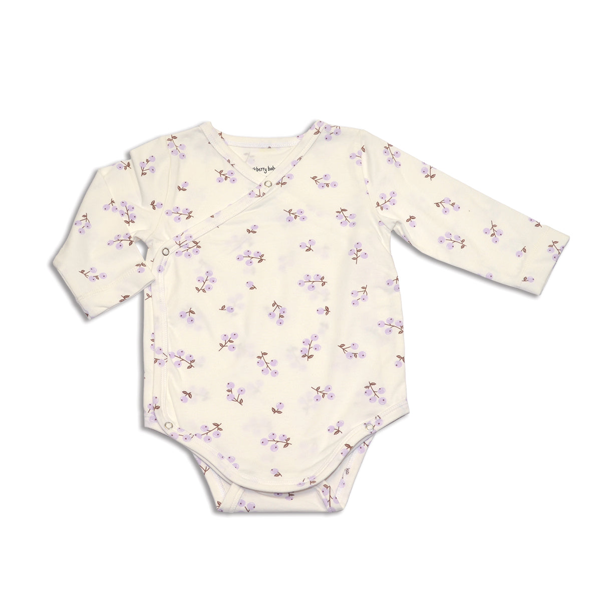 organic cotton kimono onesie winter berries print
