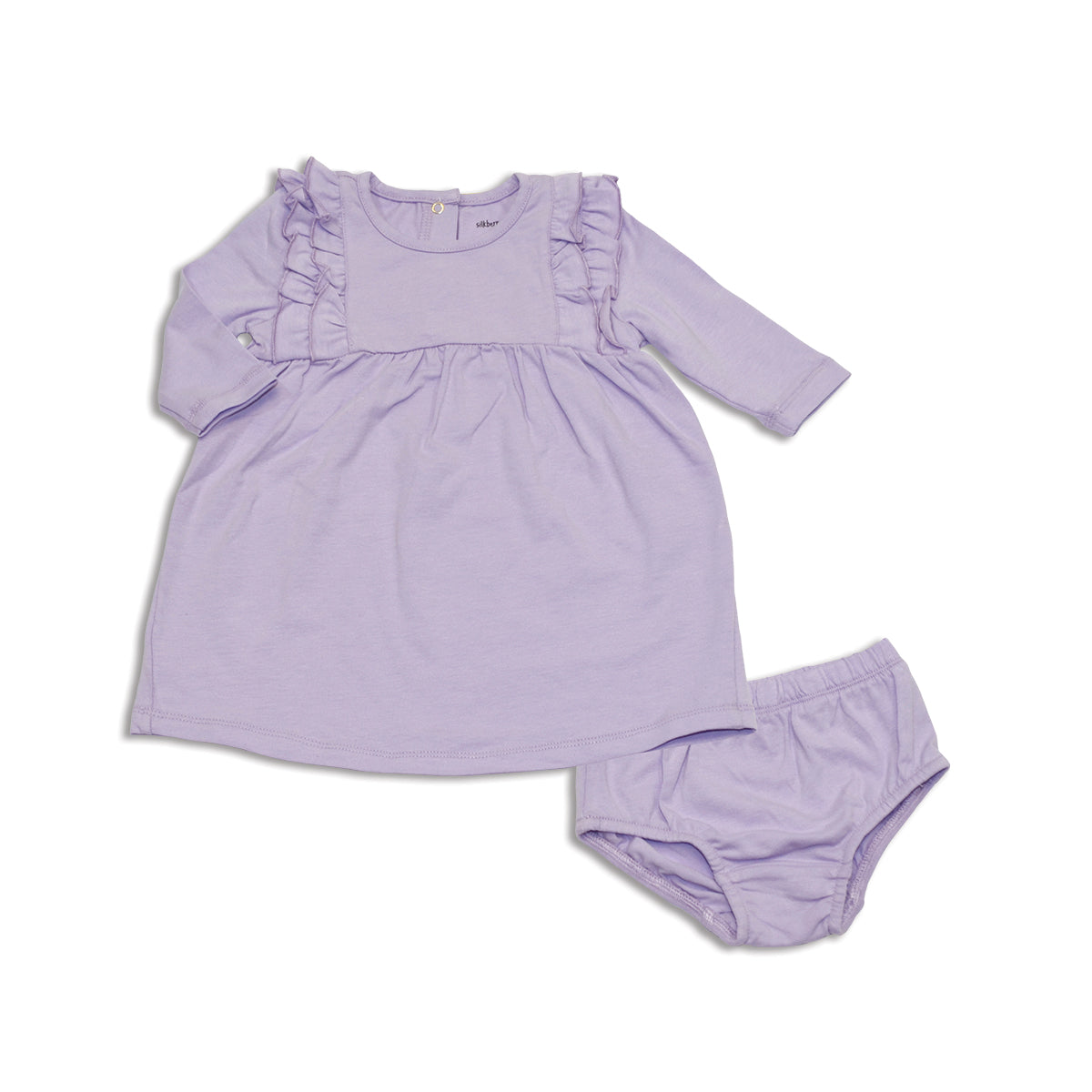 organic cotton ruffle dress with bloomer unicorn color