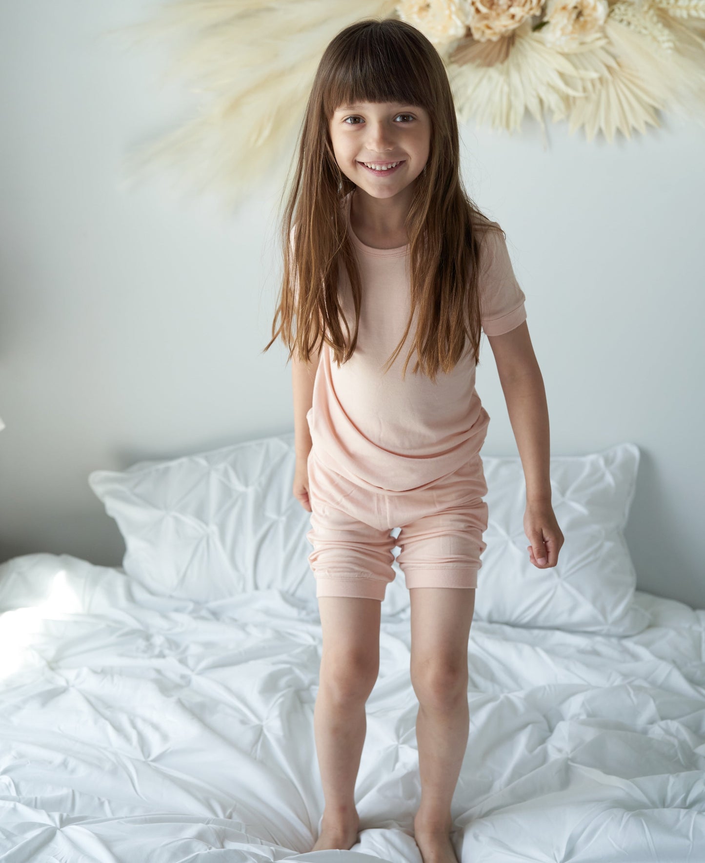 bamboo short sleeve top & shorts pajama set blossom