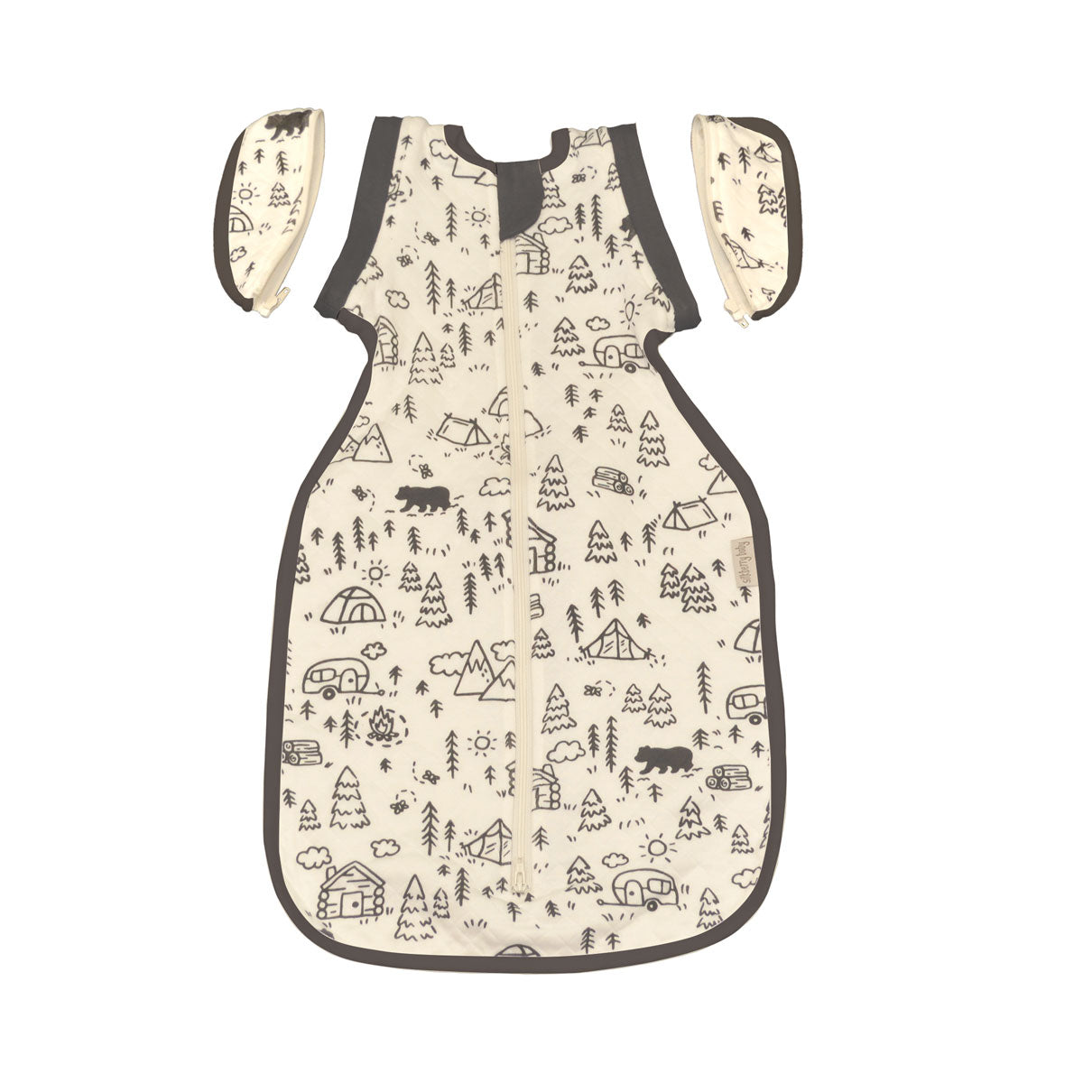 newborn cocoon sack doodle camp print