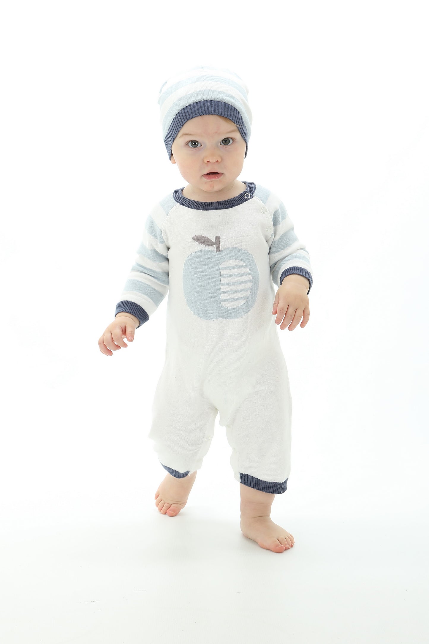 Sweater Romper (Sea Breeze Stripe Apple)