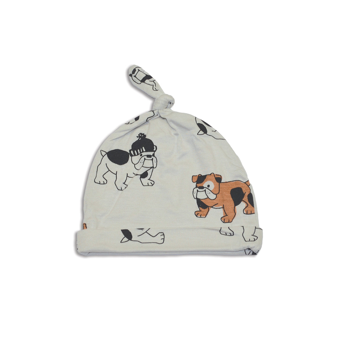 bamboo knot hat bulldog print
