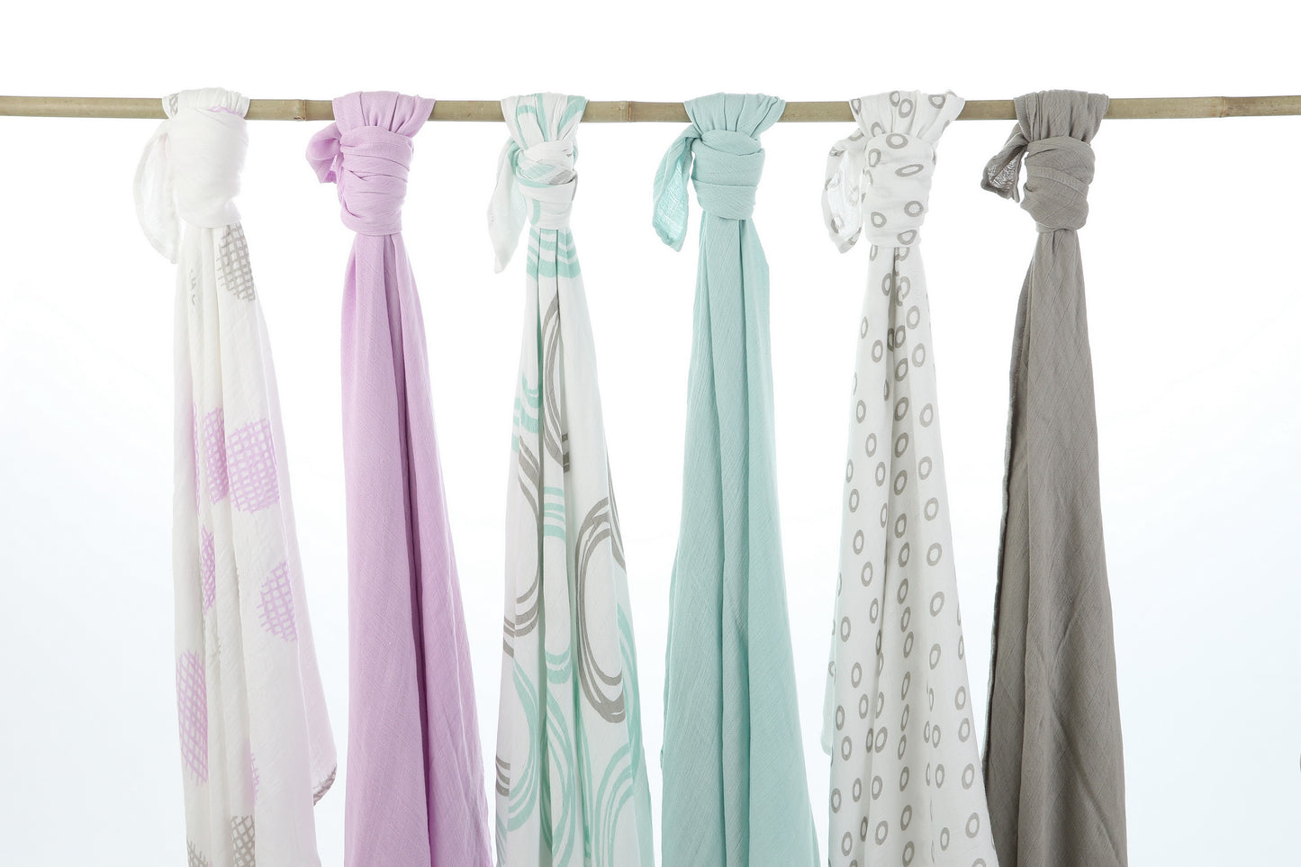 Bamboo Muslin Swaddle Whirlpool Print Seafoam