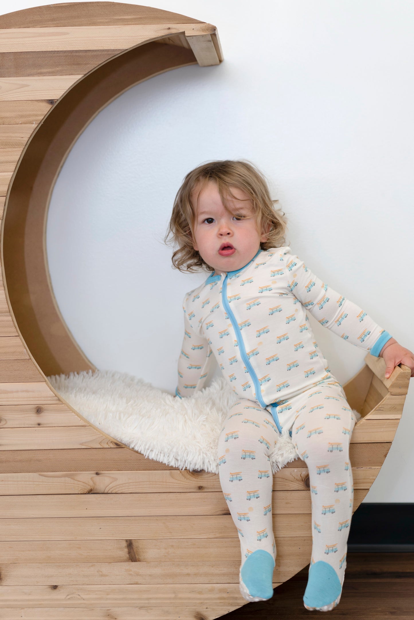 Bamboo Zip up Footed Sleeper (Sunset Cruising Print)