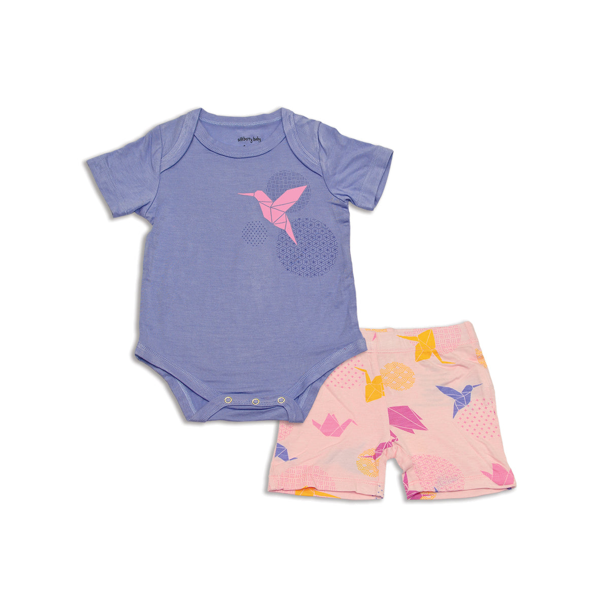 bamboo onesie short set easter egg origami print