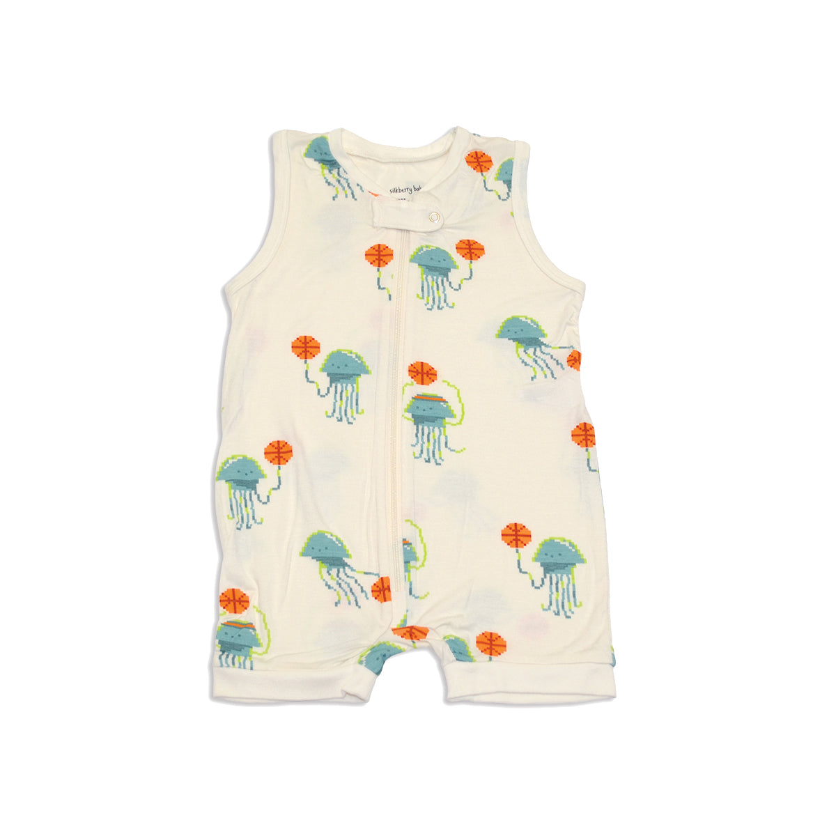 bamboo sleeveless romper pixcel jelly print