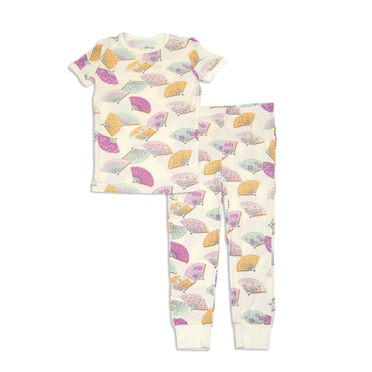 bamboo pajama set fancy fan print