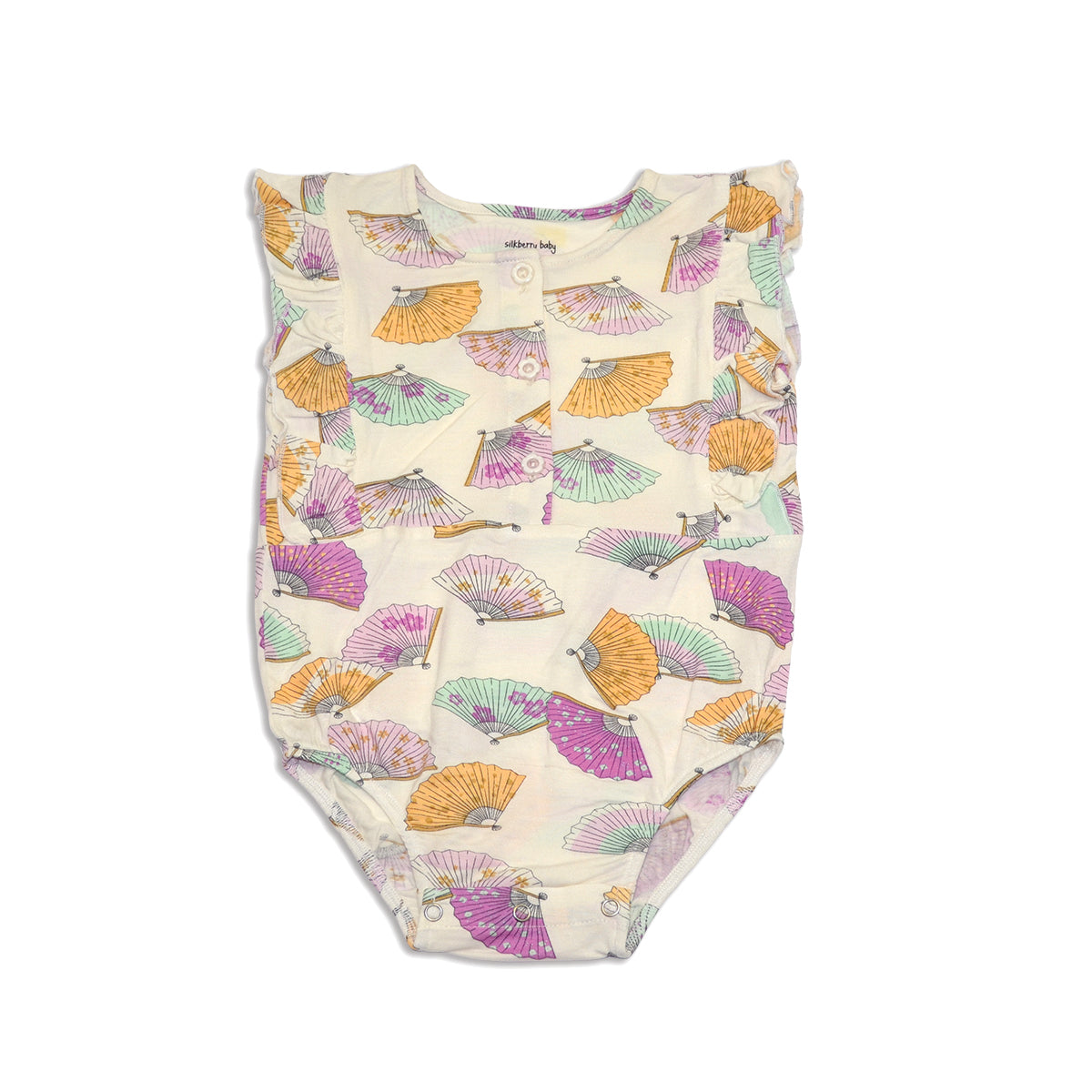 bamboo summer romper fancyfan print