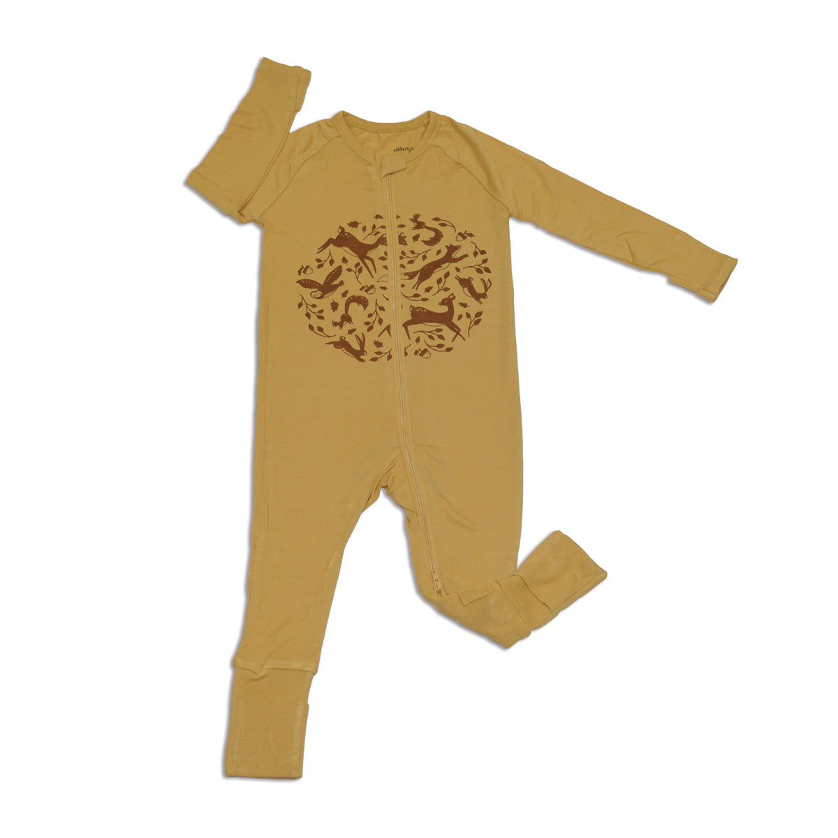 bamboo two way zipper romper fall leaf