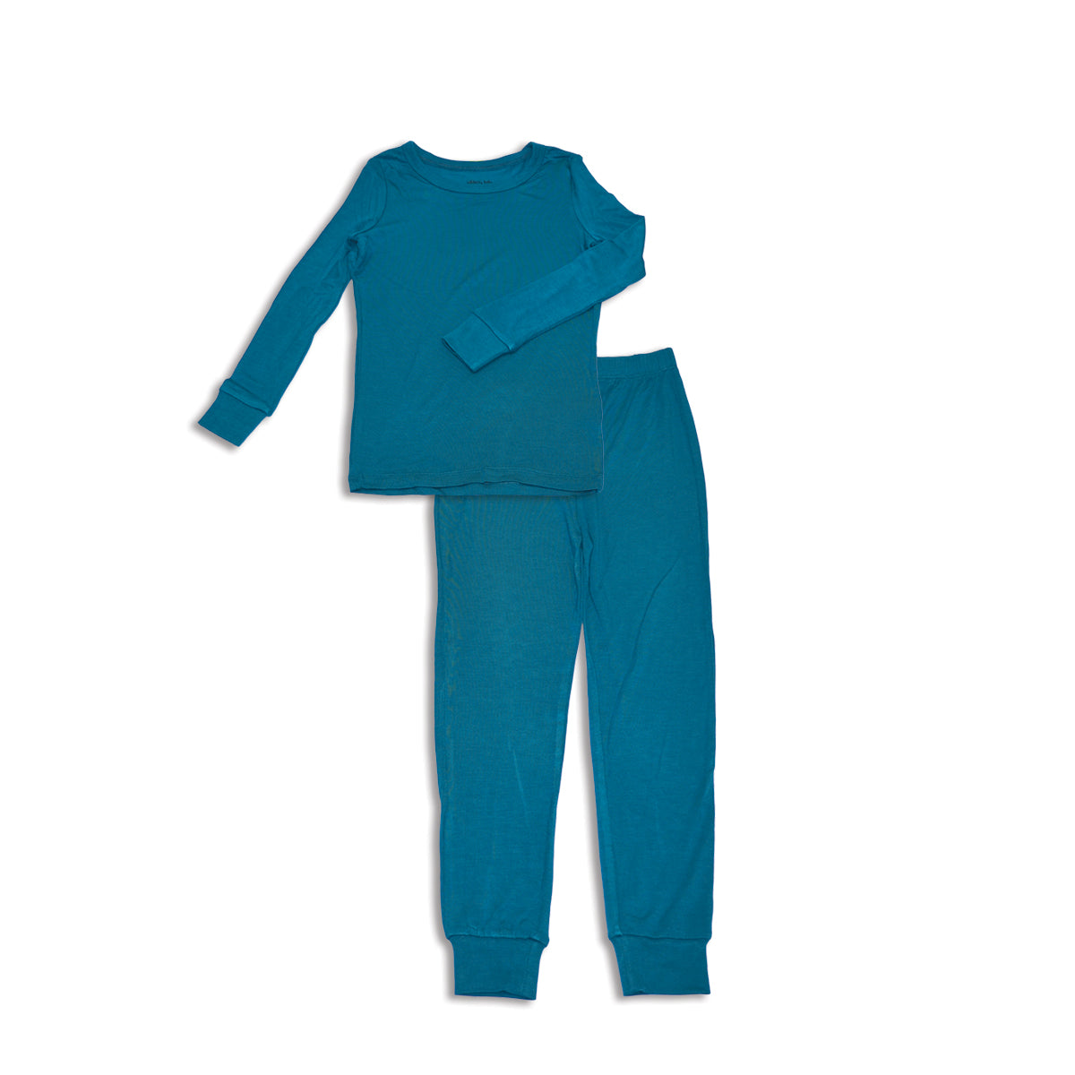 bamboo long sleeve pajama set deep ocean color