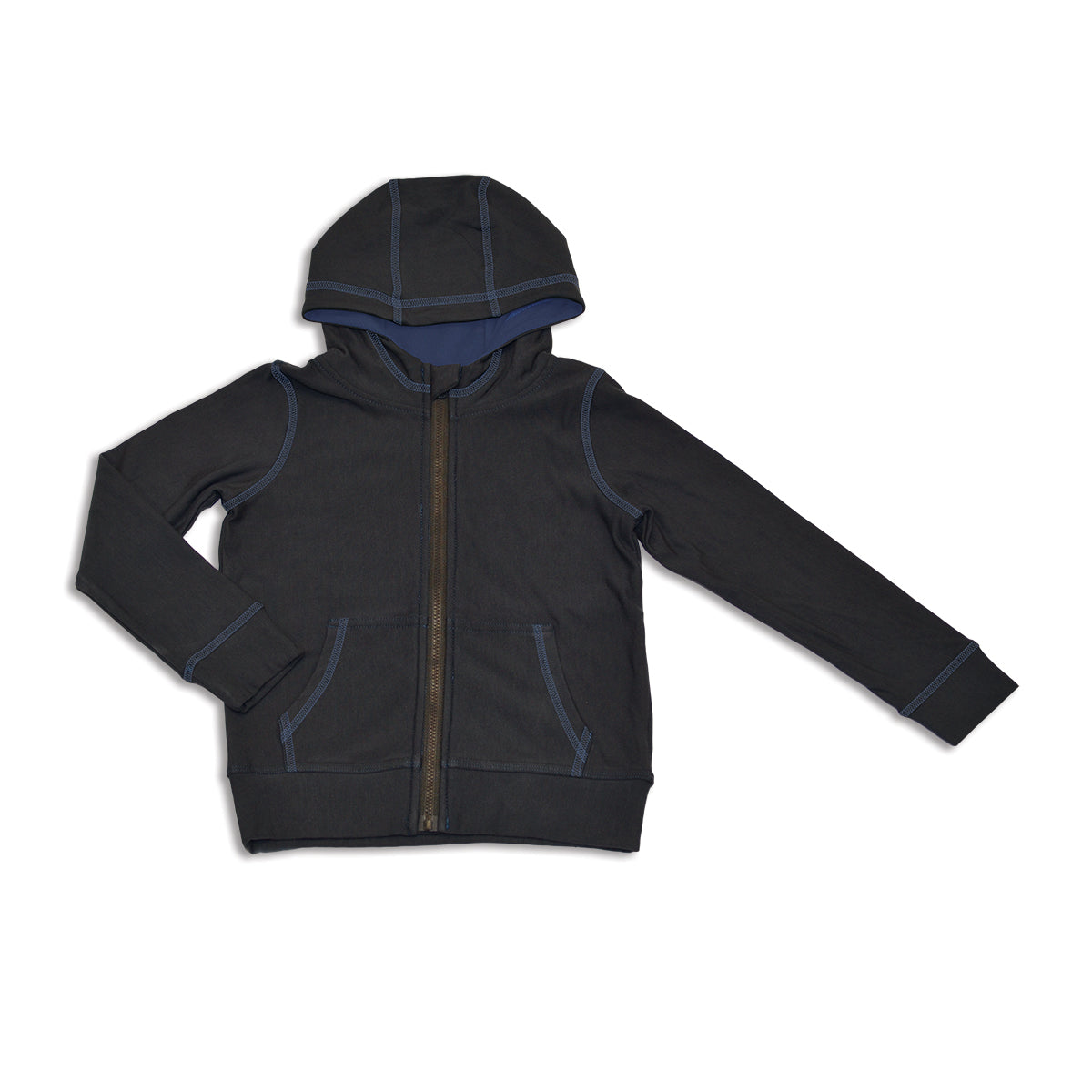 bamboo zip up hoodie asphalt color