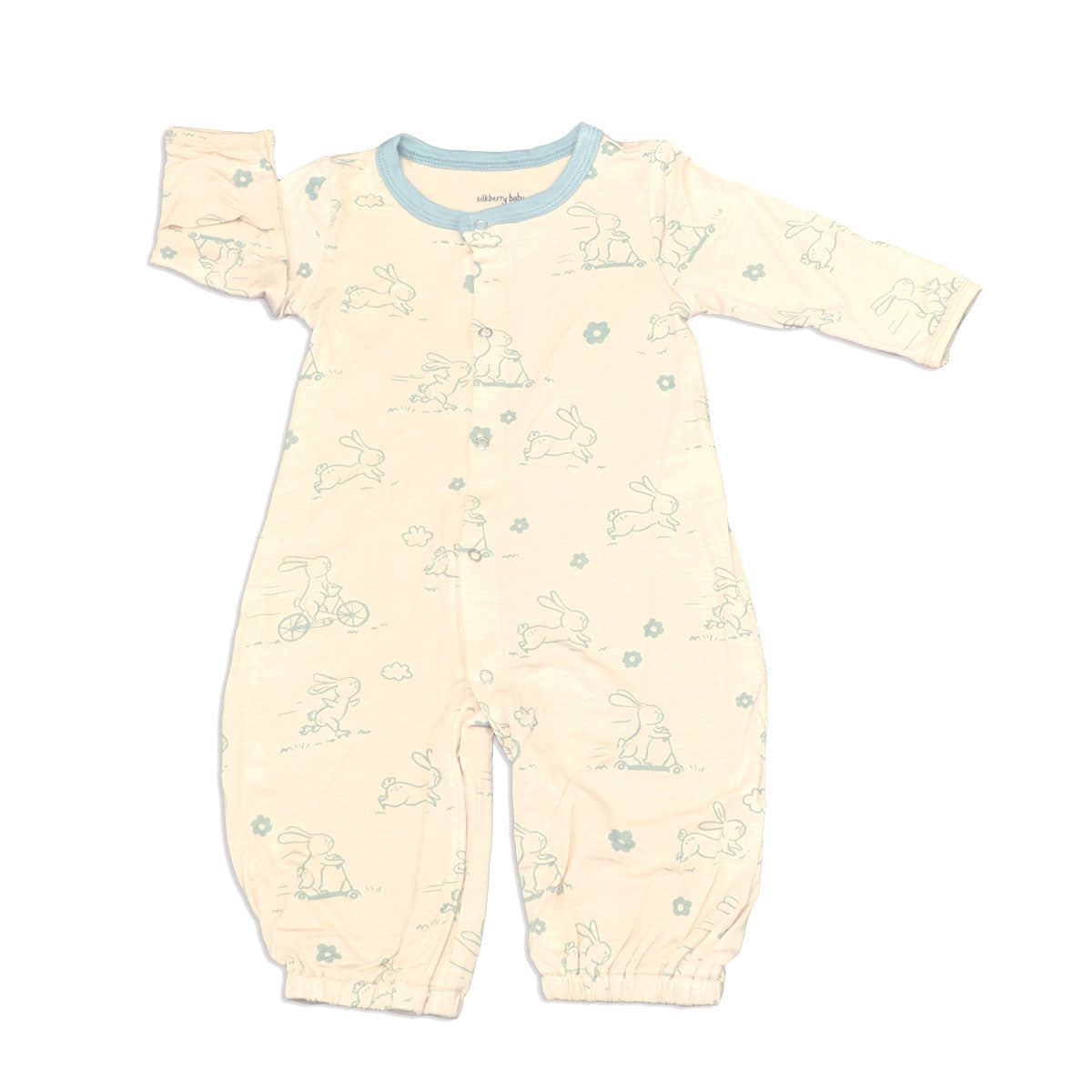 bamboo converter gown with legs bunny print