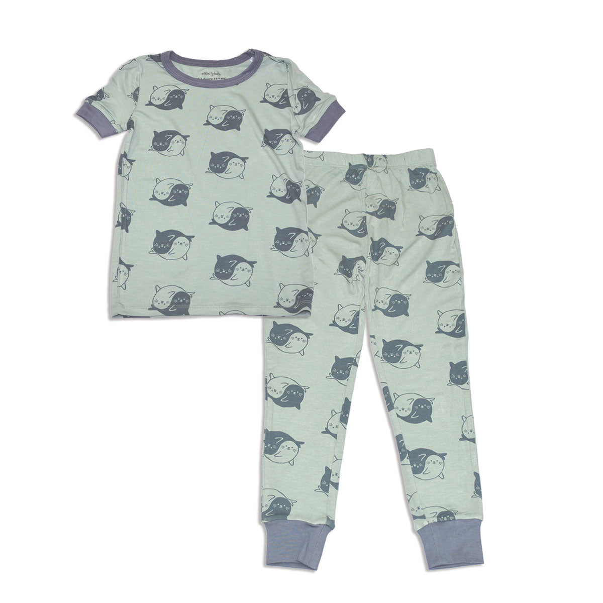 bamboo short sleeve pajama set seal print