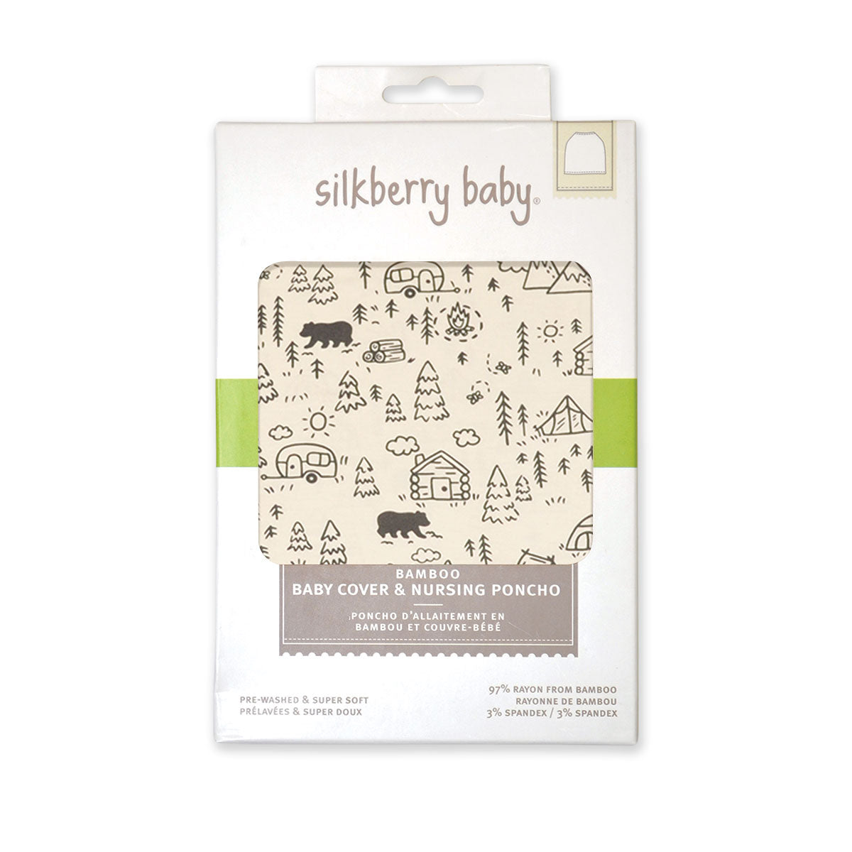 bamboo baby cover & nursing poncho doodle camp print