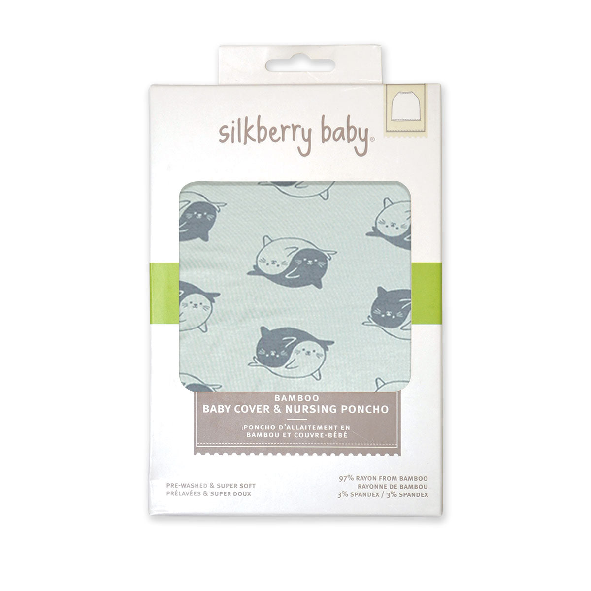 bamboo baby cover & nursing poncho seal print