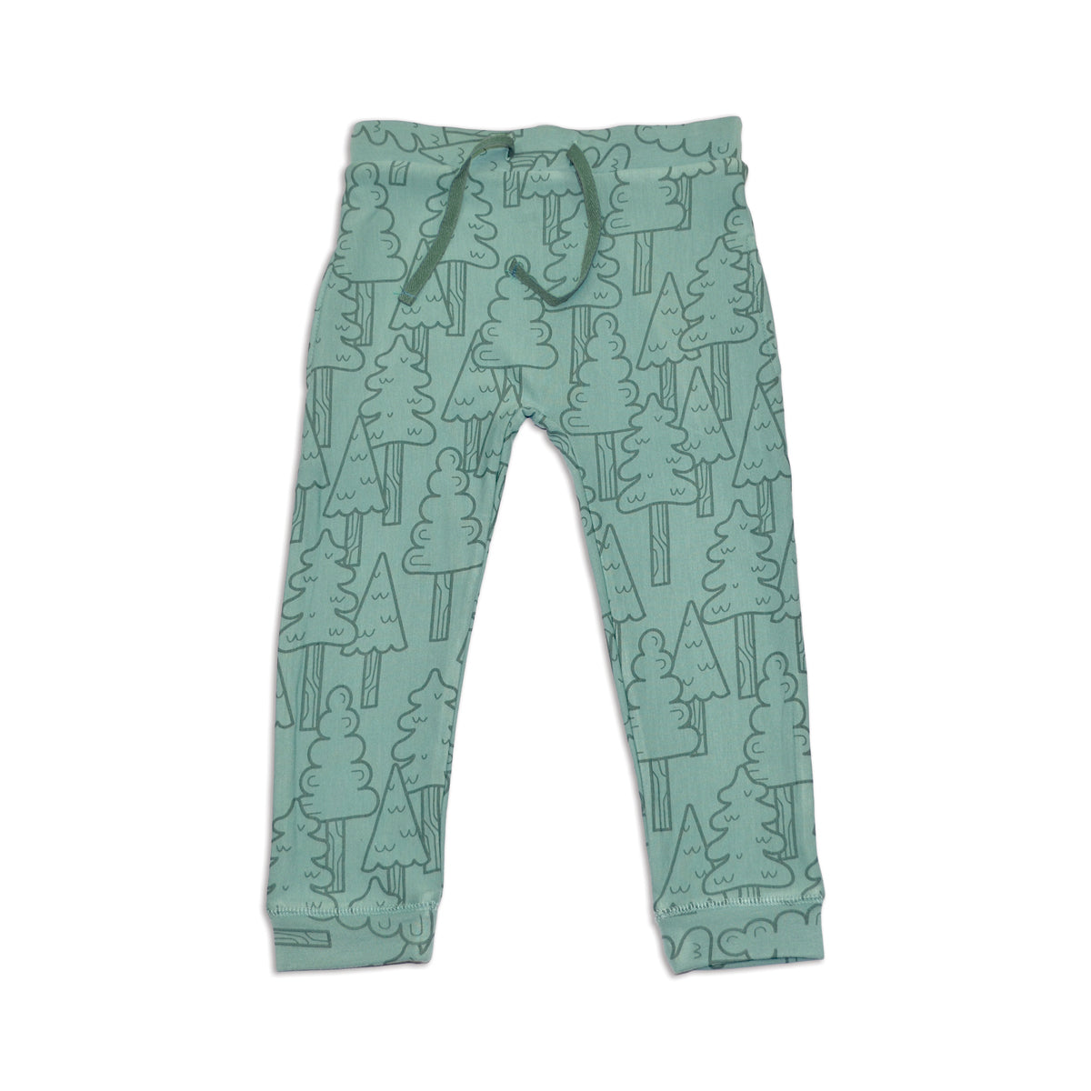bamboo fleece harem pants forest print