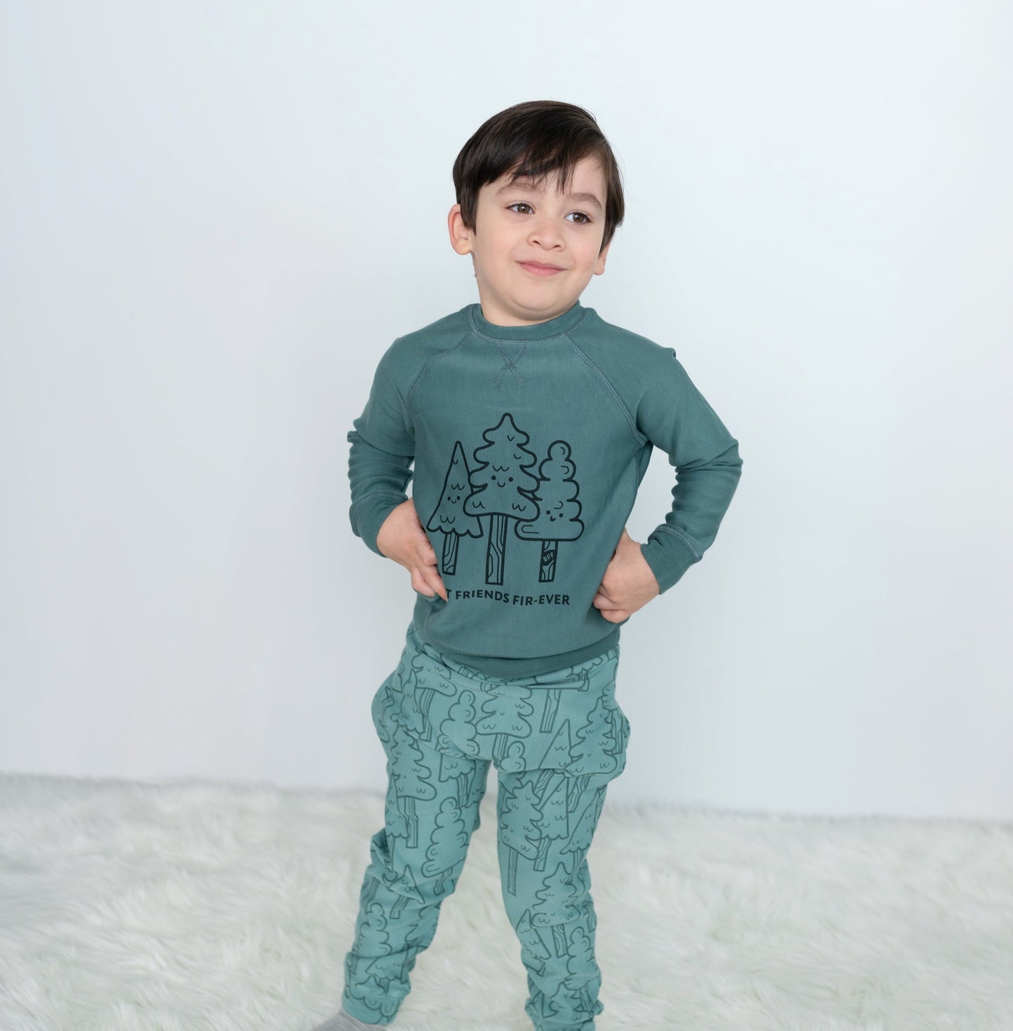 bamboo fleece harem pants forest print