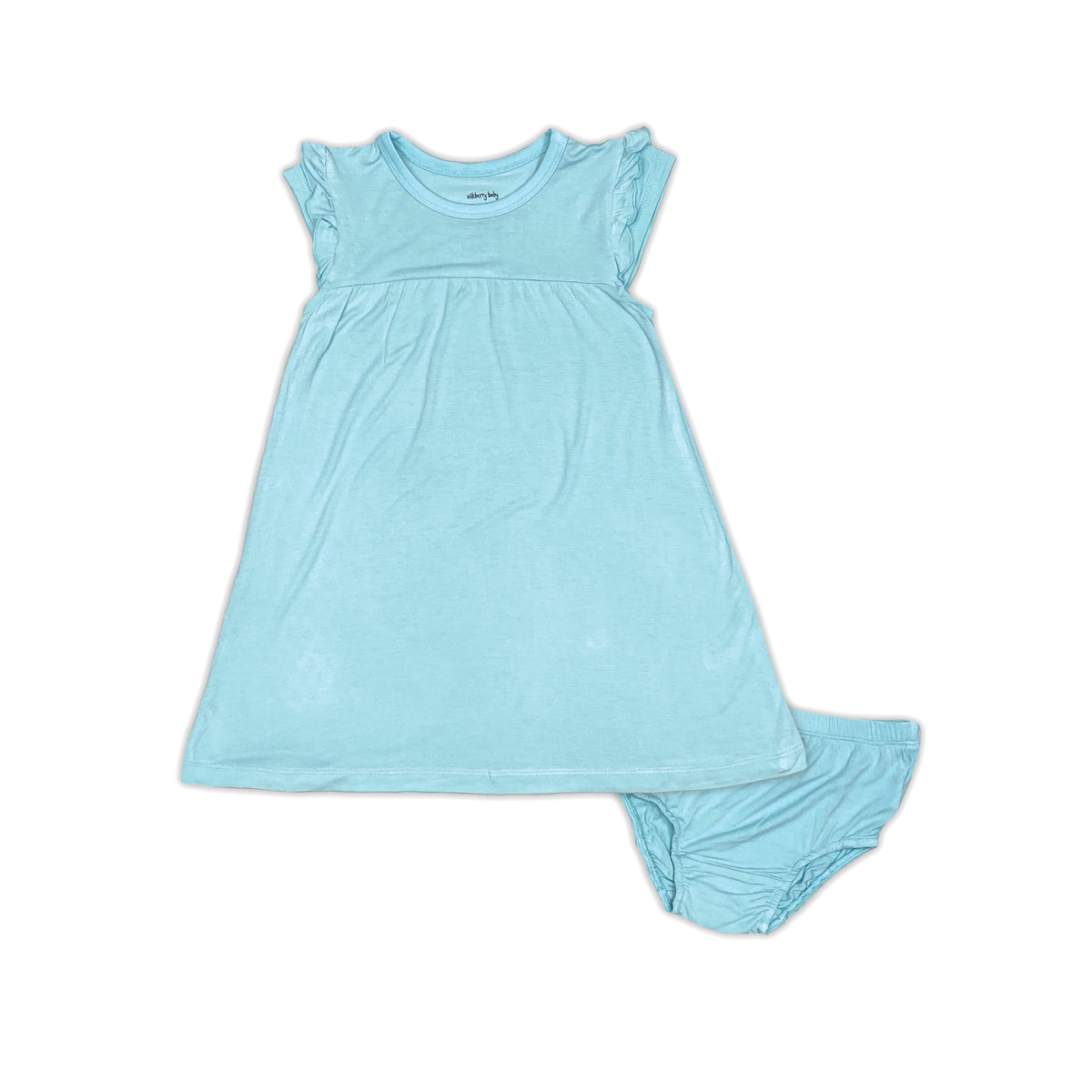 bamboo double sleeve ruffle dress cotton candy