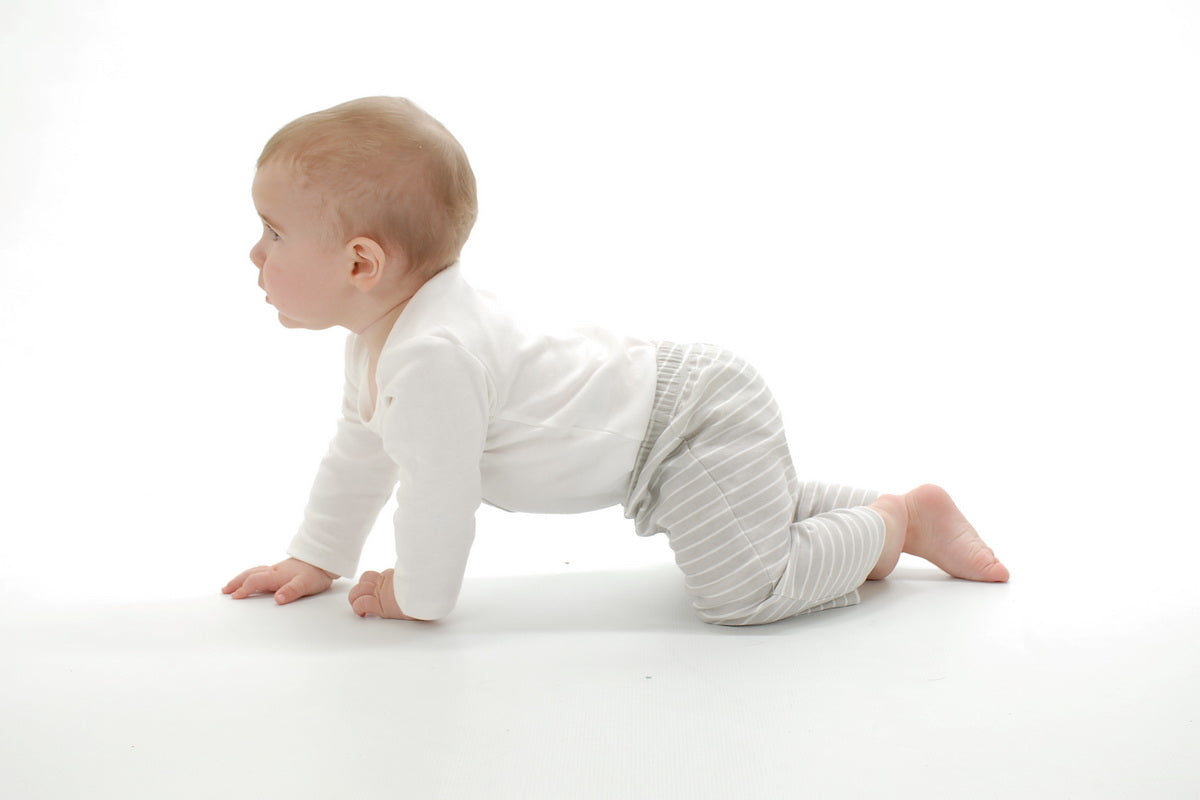 Organic Cotton Pullover Pant (Silver cloud stripe)