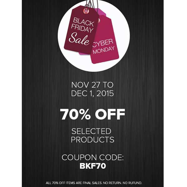 Black Friday to Cyber Monday Sale 70% off | Promo Code: BKF70