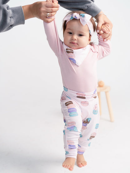bamboo long sleeve onesie coral blush