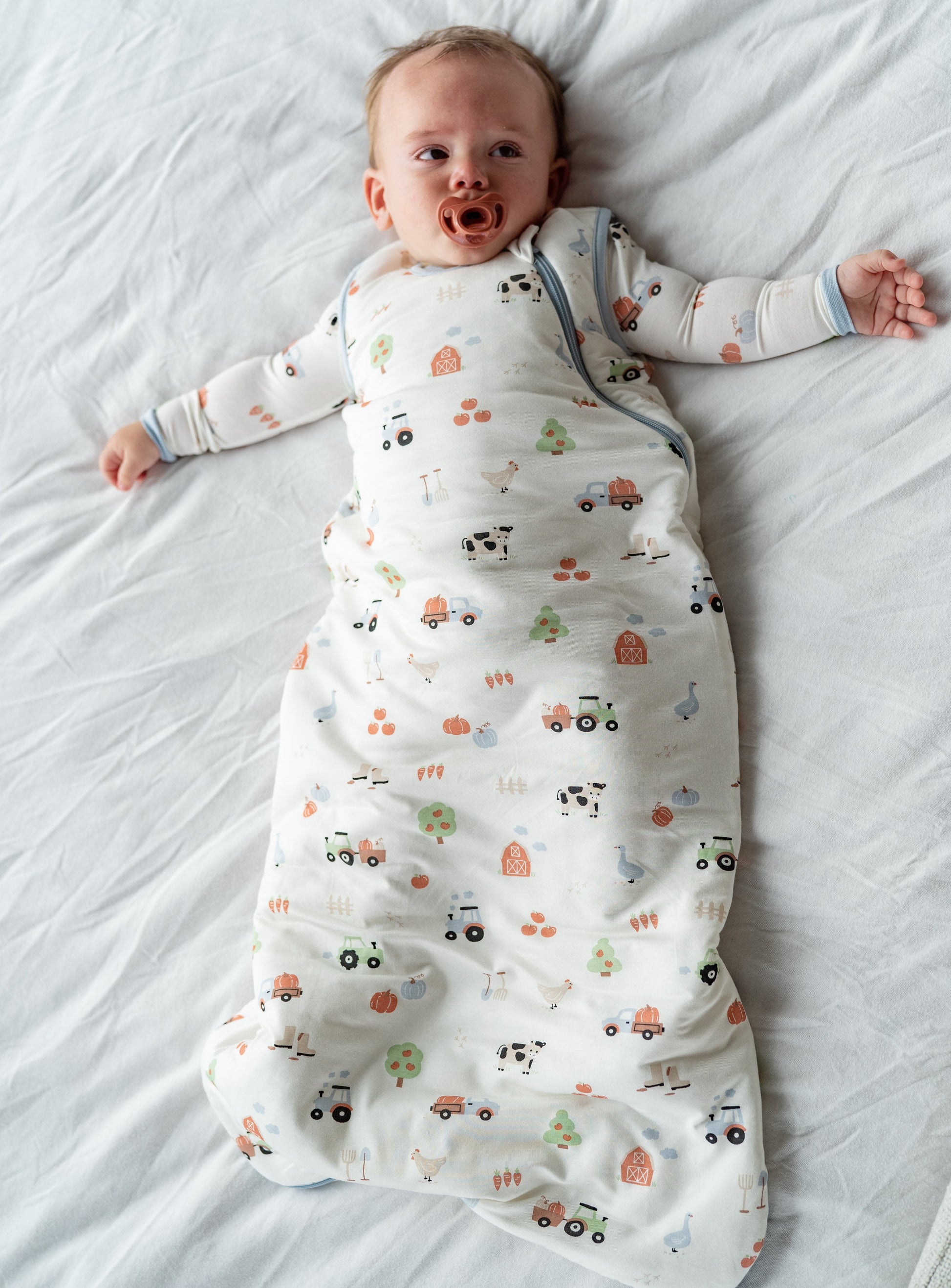 bamboo sleep sack 2.5 tog pumpkin farm print