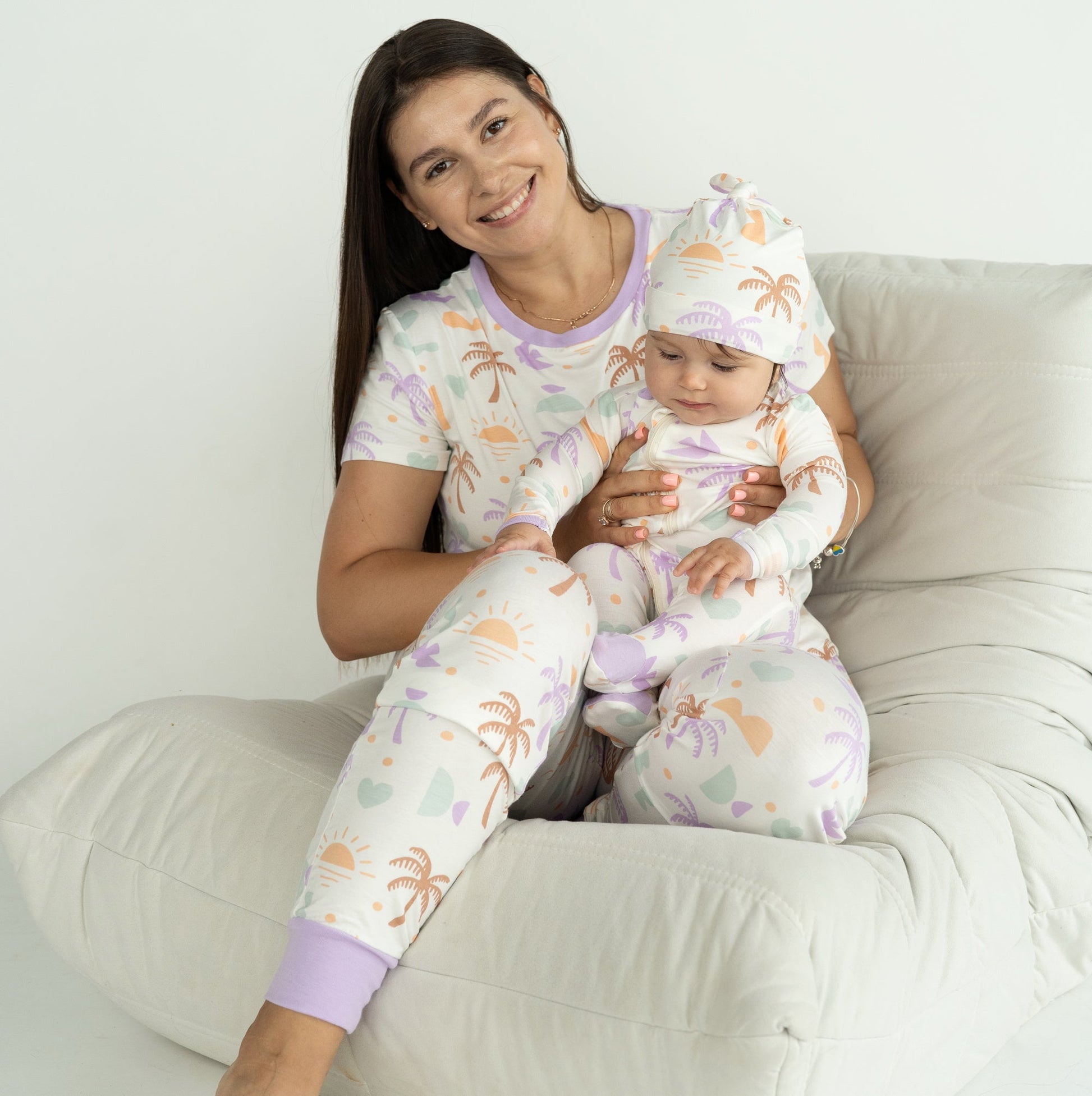 women bamboo pajama set boho surf print