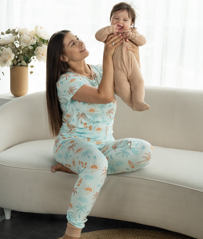 bamboo footies with two way zipper maple sugar